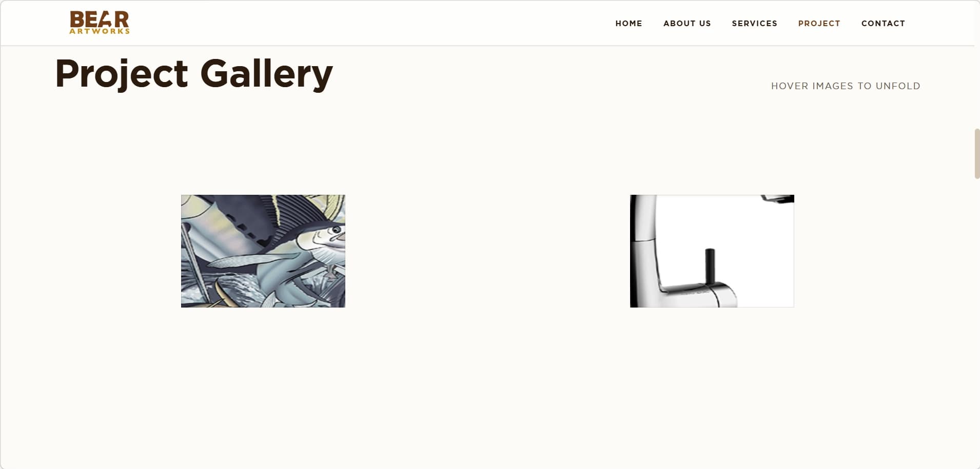 Bear Artworks website section five