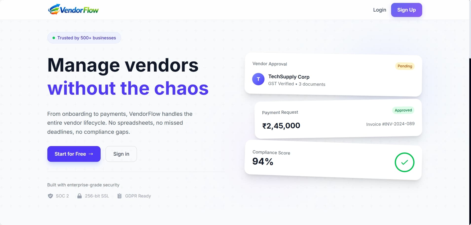 VendorFlow VLM Platform